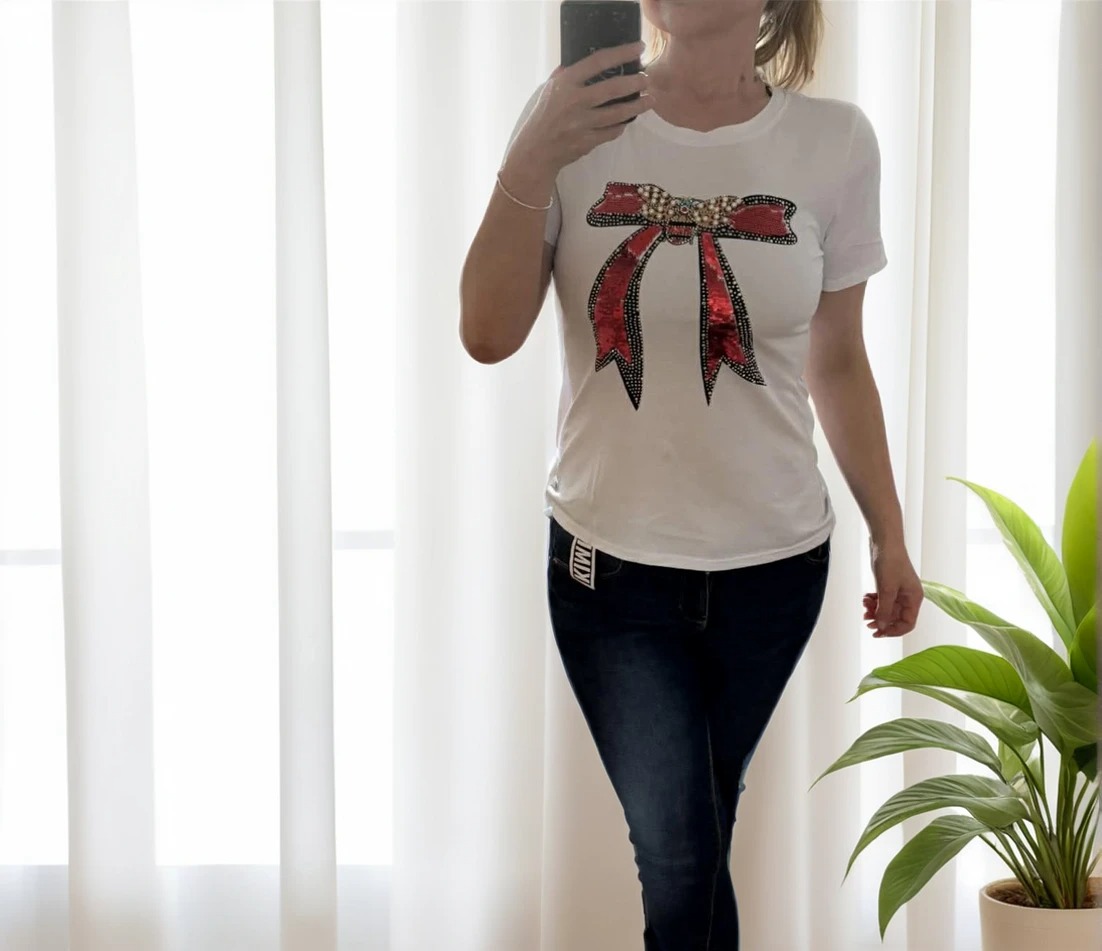 Majčka Pentlja Bela L-XL Velikost-trgovinadanija.si