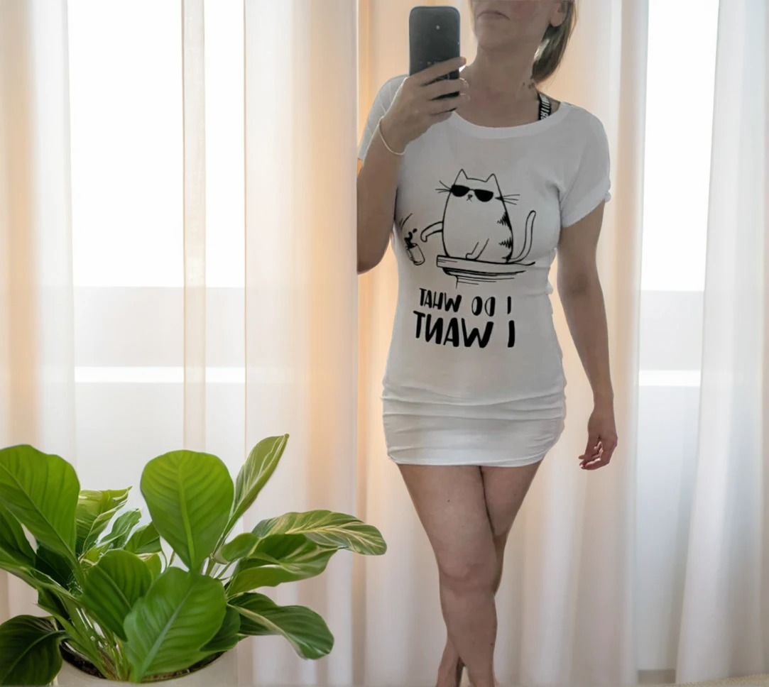 Tunika Obleka What I Want Bela L-XL Velikost-trgovinadanija.si